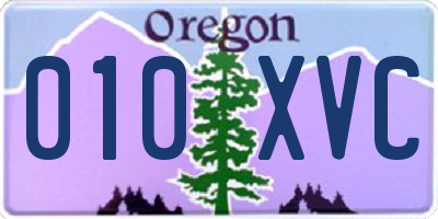 OR license plate 010XVC