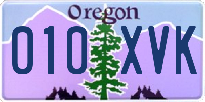 OR license plate 010XVK