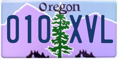 OR license plate 010XVL