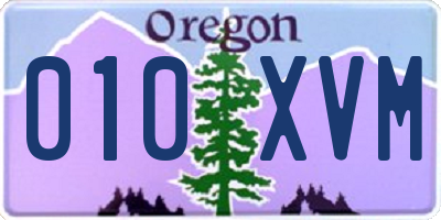 OR license plate 010XVM