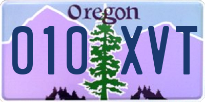 OR license plate 010XVT