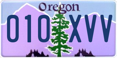 OR license plate 010XVV