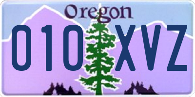 OR license plate 010XVZ