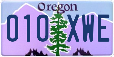 OR license plate 010XWE