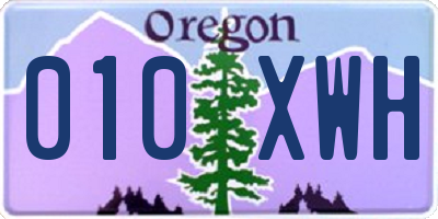 OR license plate 010XWH