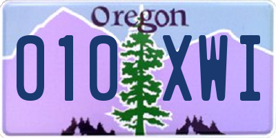 OR license plate 010XWI