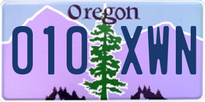 OR license plate 010XWN