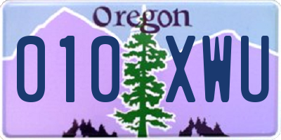 OR license plate 010XWU