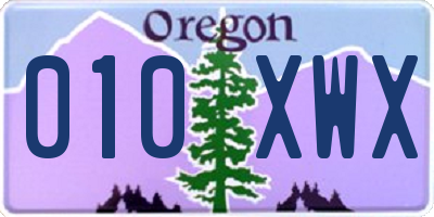 OR license plate 010XWX