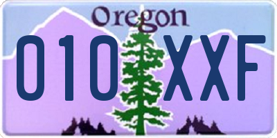 OR license plate 010XXF