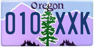 OR license plate 010XXK