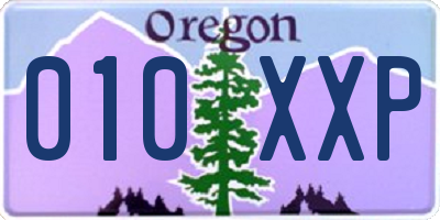 OR license plate 010XXP