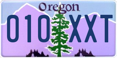 OR license plate 010XXT