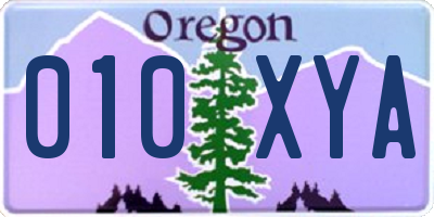 OR license plate 010XYA