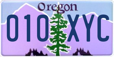 OR license plate 010XYC