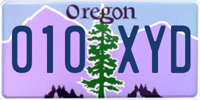 OR license plate 010XYD
