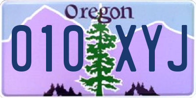 OR license plate 010XYJ