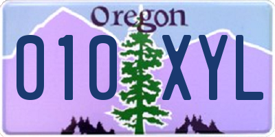 OR license plate 010XYL