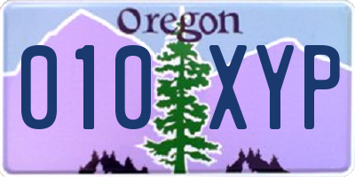 OR license plate 010XYP