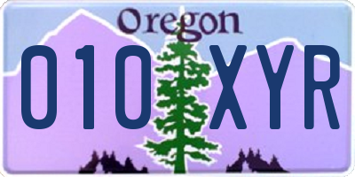OR license plate 010XYR