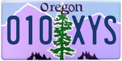 OR license plate 010XYS