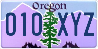 OR license plate 010XYZ