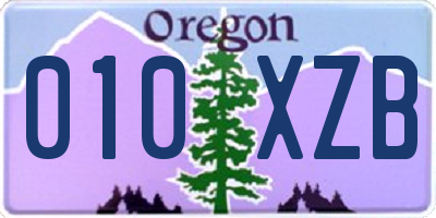 OR license plate 010XZB