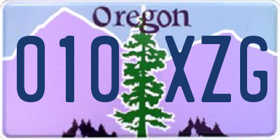 OR license plate 010XZG
