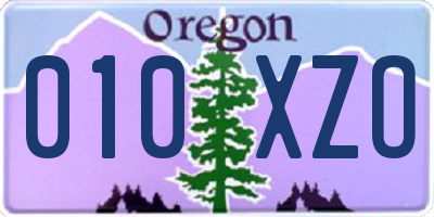 OR license plate 010XZO