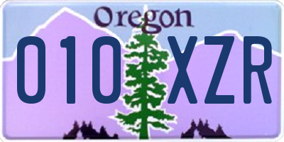 OR license plate 010XZR