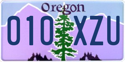 OR license plate 010XZU