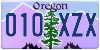 OR license plate 010XZX