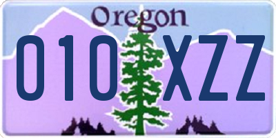 OR license plate 010XZZ