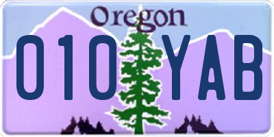 OR license plate 010YAB