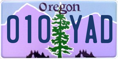 OR license plate 010YAD
