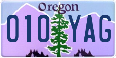 OR license plate 010YAG