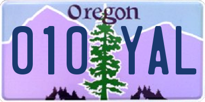 OR license plate 010YAL