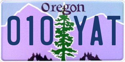 OR license plate 010YAT