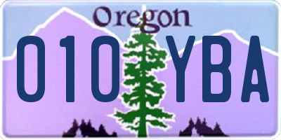 OR license plate 010YBA