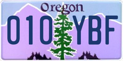 OR license plate 010YBF