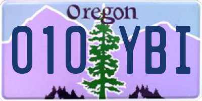 OR license plate 010YBI