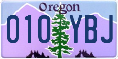 OR license plate 010YBJ