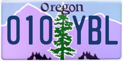 OR license plate 010YBL