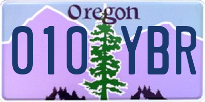 OR license plate 010YBR