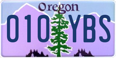 OR license plate 010YBS