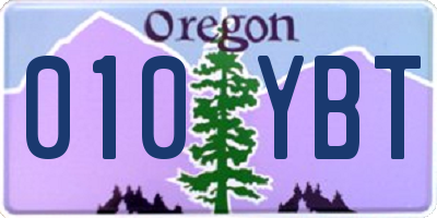 OR license plate 010YBT