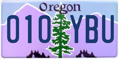 OR license plate 010YBU