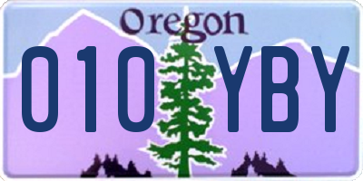 OR license plate 010YBY
