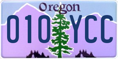 OR license plate 010YCC