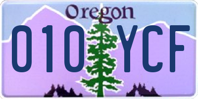 OR license plate 010YCF
